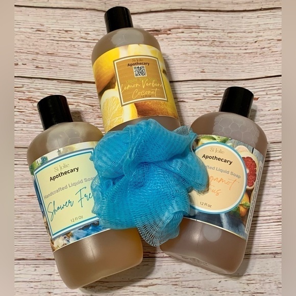 Hand Crafted Vegan Liquid Body Soaps and Body Wash. FREE pouf. New Scents! - Picture 2 of 11